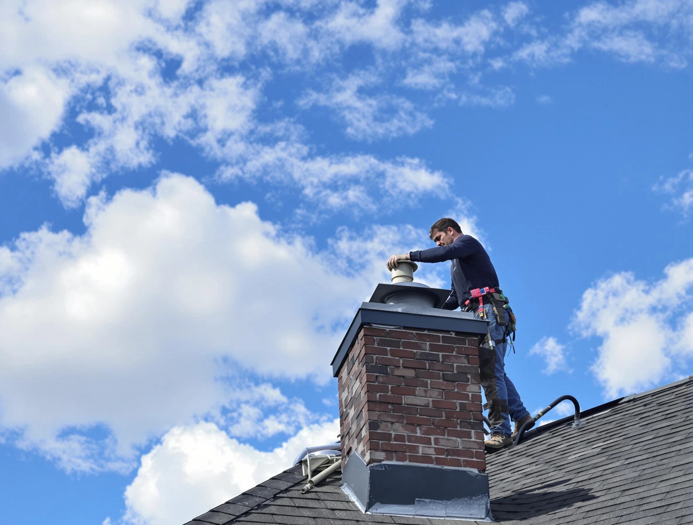 Gresham Park Chimney Sweep installing a sturdy chimney cap in Gresham Park, GA