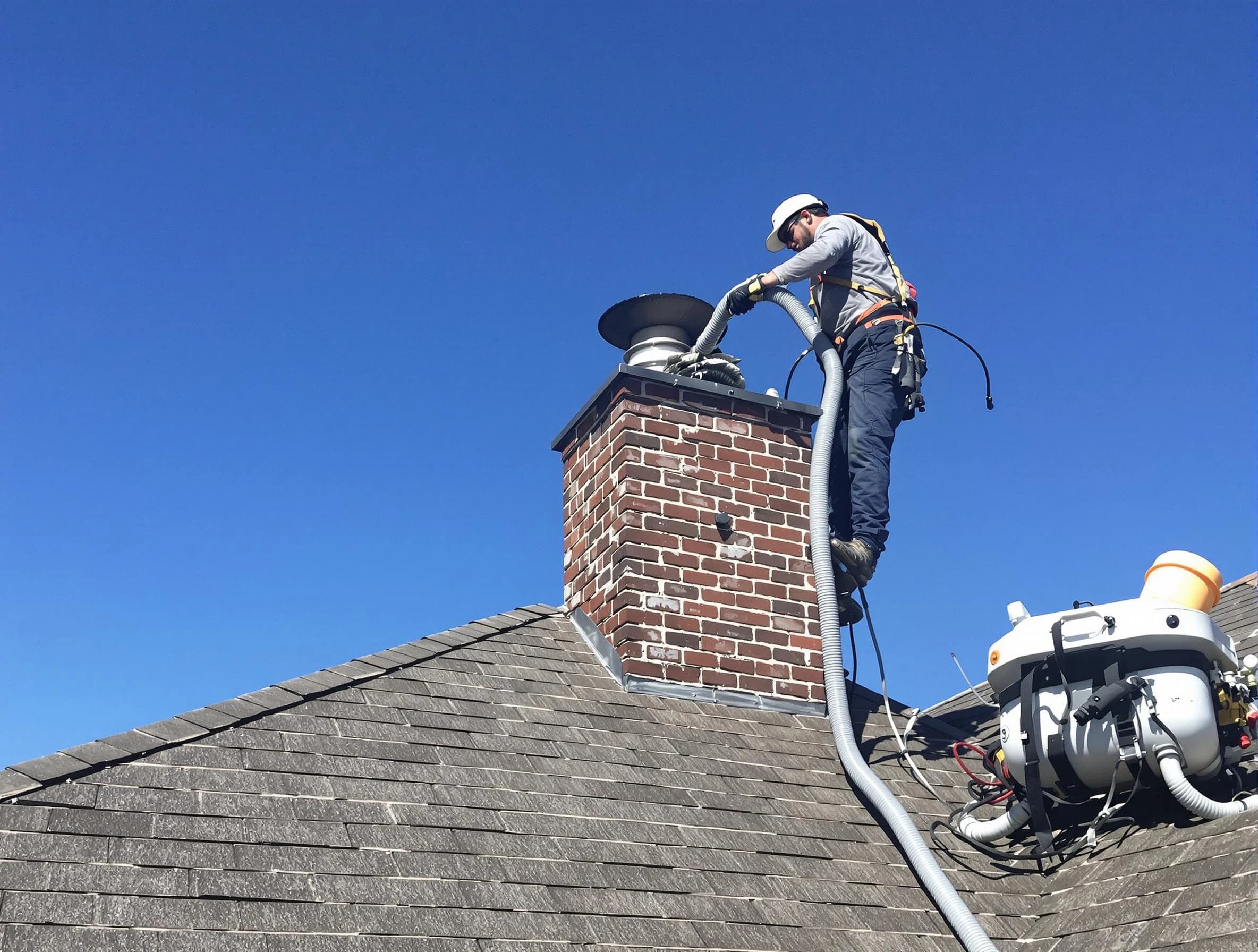 Dedicated Gresham Park Chimney Sweep team member cleaning a chimney in Gresham Park, GA
