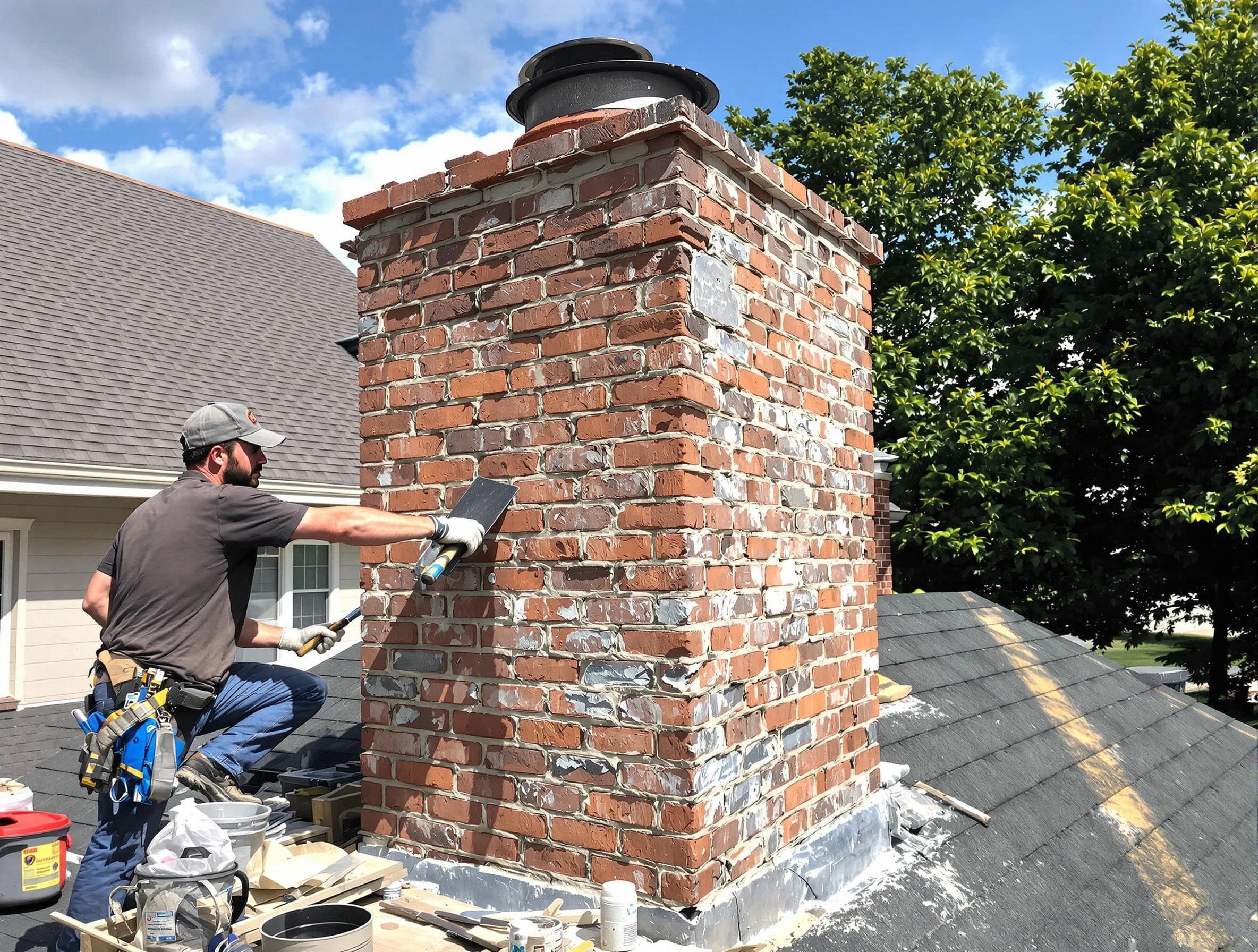 Completed chimney rebuild by Gresham Park Chimney Sweep in Gresham Park, GA