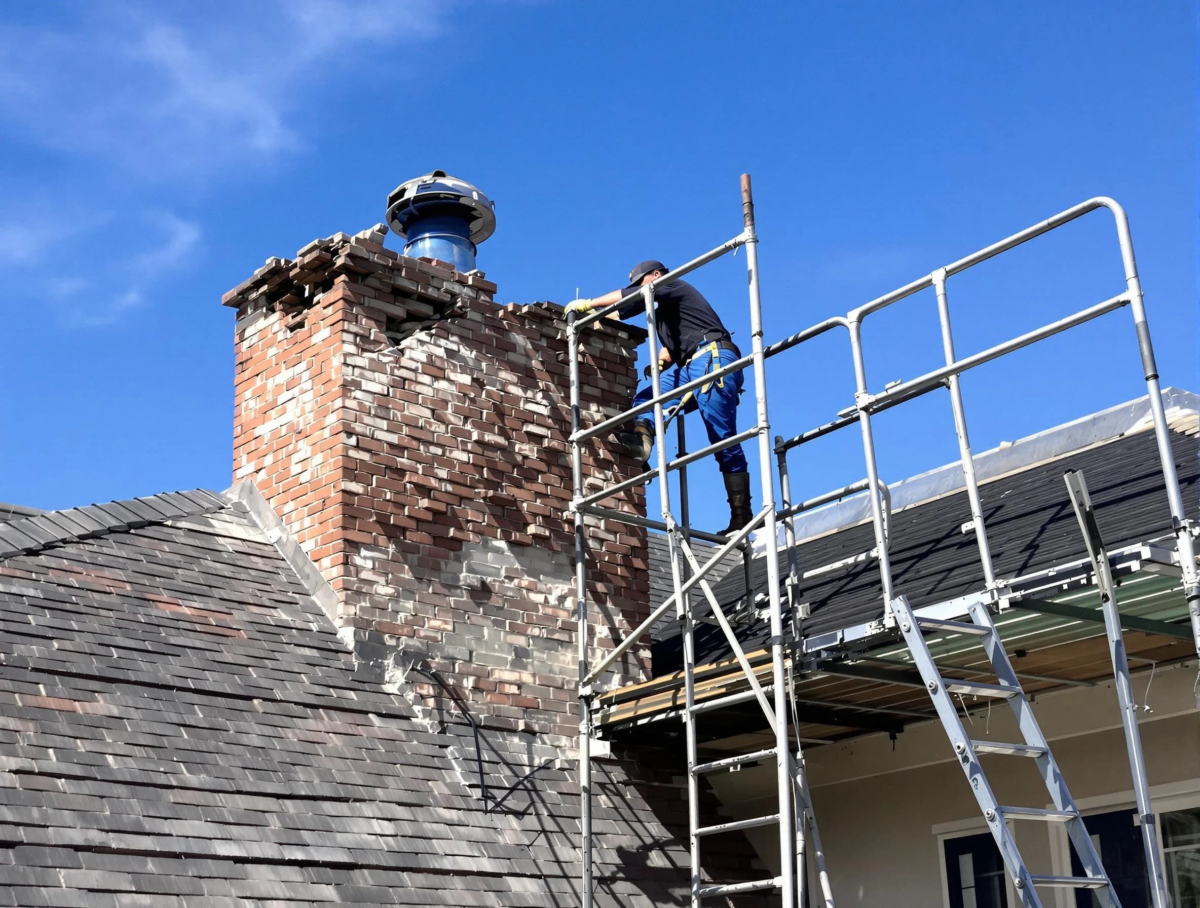 Rebuilding a chimney structure by Gresham Park Chimney Sweep in Gresham Park, GA