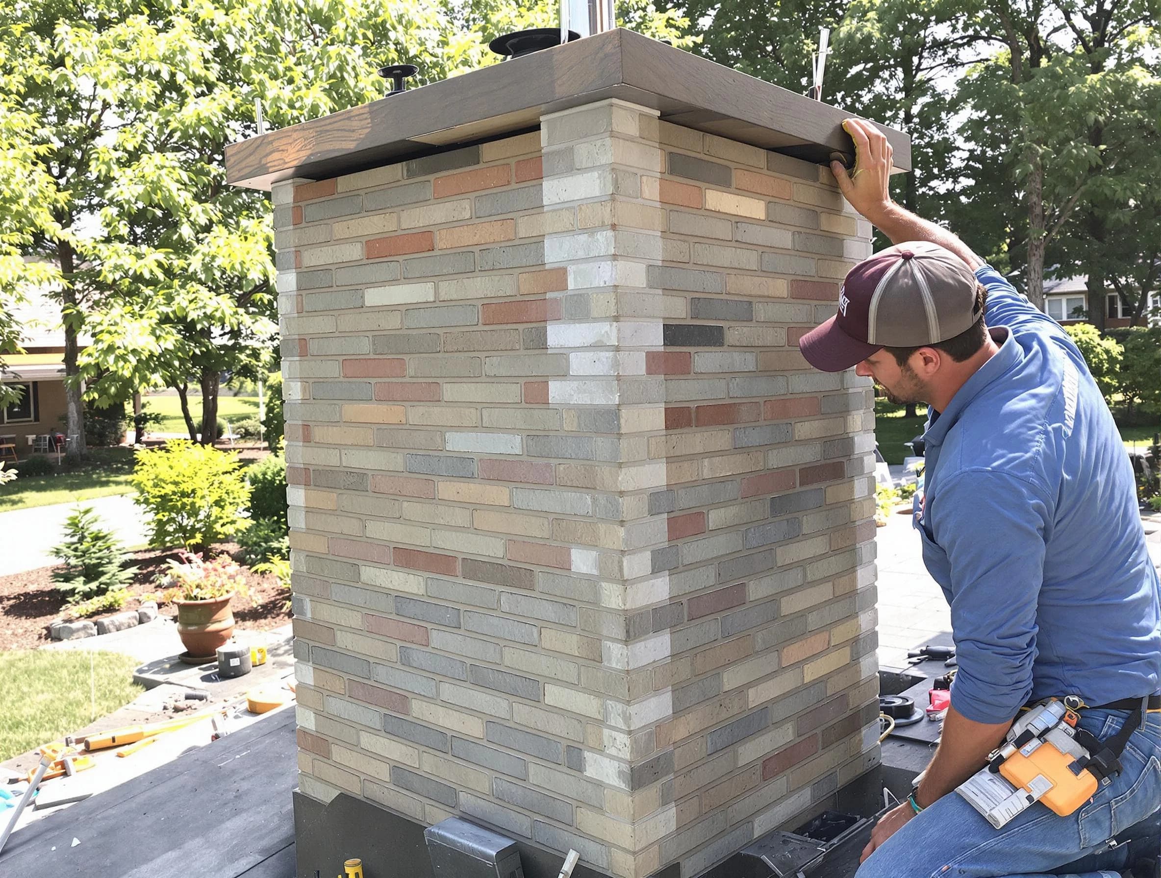 Gresham Park Chimney Sweep completing a modern chimney remodel in Gresham Park, GA
