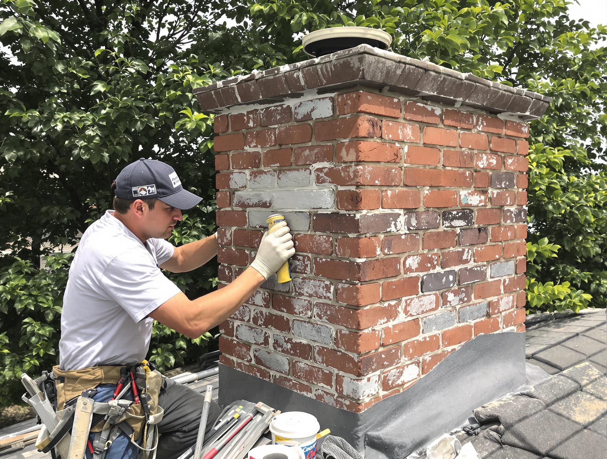 Gresham Park Chimney Sweep restoring an aging chimney in Gresham Park, GA