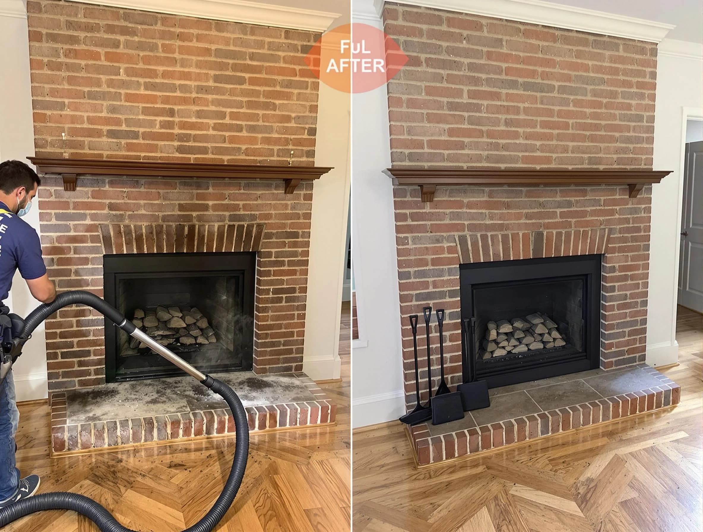 Gresham Park Chimney Sweep carefully sanitizing a fireplace in Gresham Park, GA