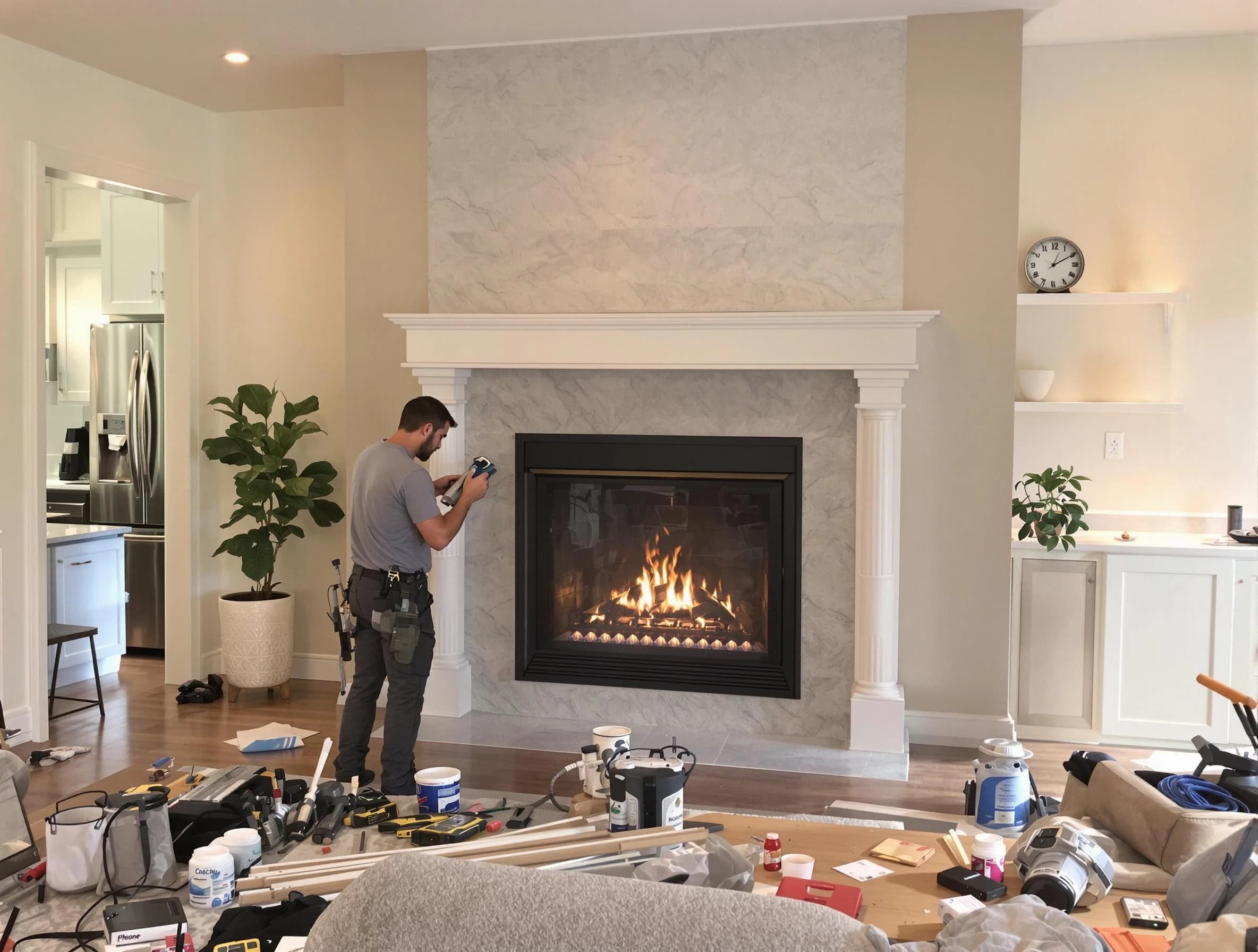 Newly installed fireplace by Gresham Park Chimney Sweep in Gresham Park, GA
