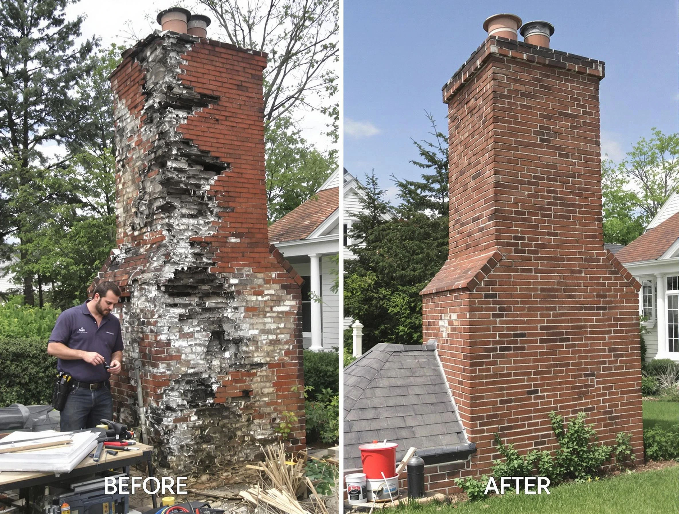 Gresham Park Chimney Sweep performing a full chimney restoration in Gresham Park, GA