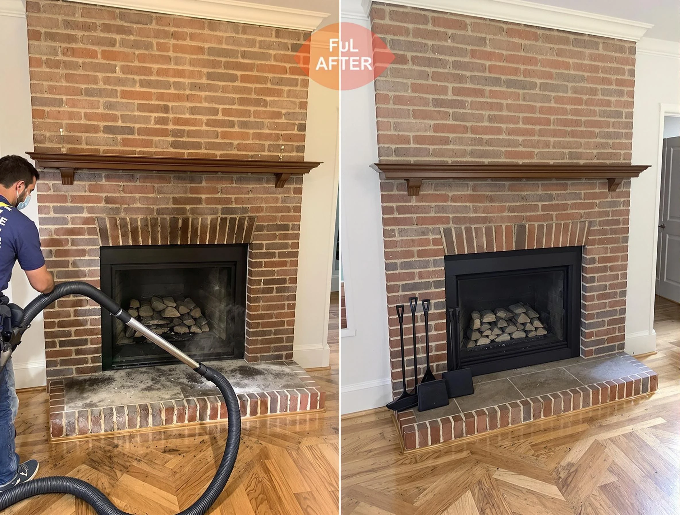 Gresham Park Chimney Sweep carefully sanitizing a fireplace in Gresham Park, GA