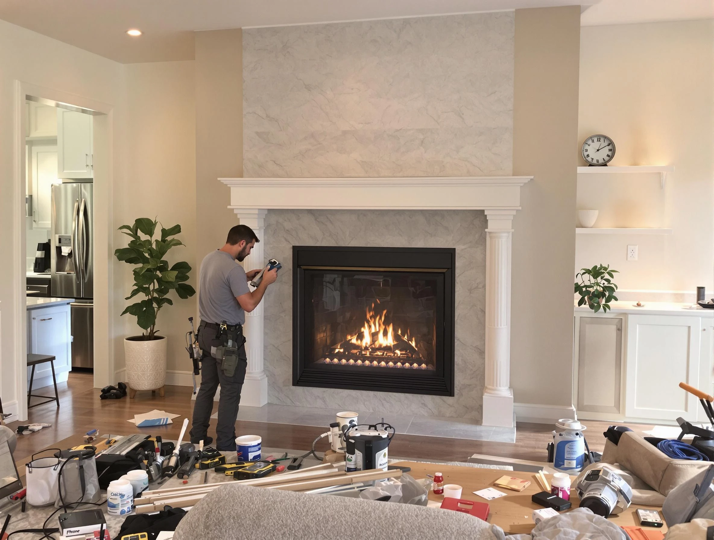 Newly installed fireplace by Gresham Park Chimney Sweep in Gresham Park, GA